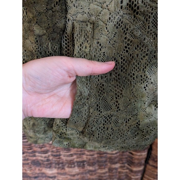 Chico's Sheer Mesh Floral Lace Zip Up Tie Dye Jacket Women's 0 Small Artsy Boho - Picture 4 of 7